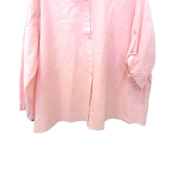 NEW In' Voland Pink Button Up Shirt 22W Roll Tab Classic Business Casual Preppy - Picture 5 of 8